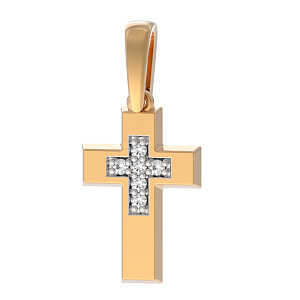 Подвеска крест с бриллиантом АРИНА 1041493-11140