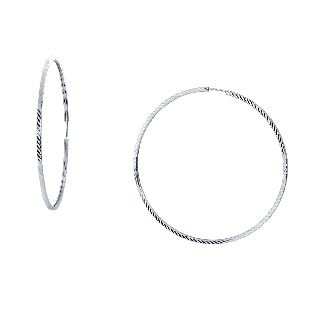 Серьги кольца из серебра Аврора 82047