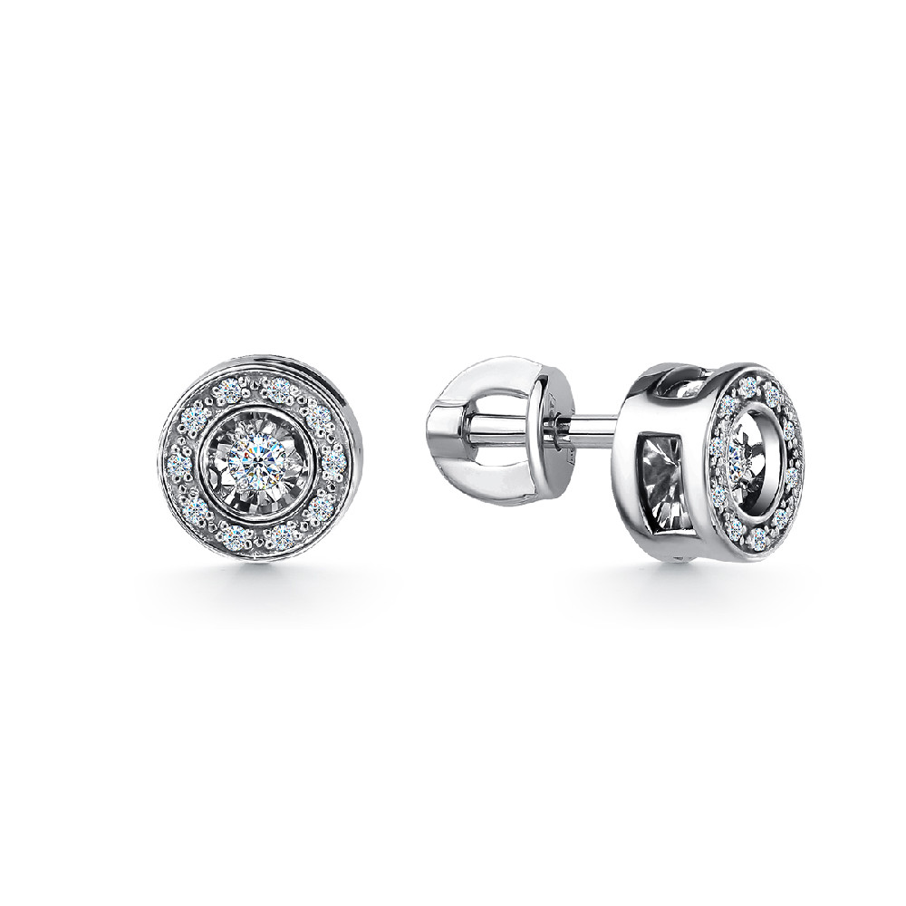 Серьги пуссеты с бриллиантом grigoriev 12-12-5905-31-00