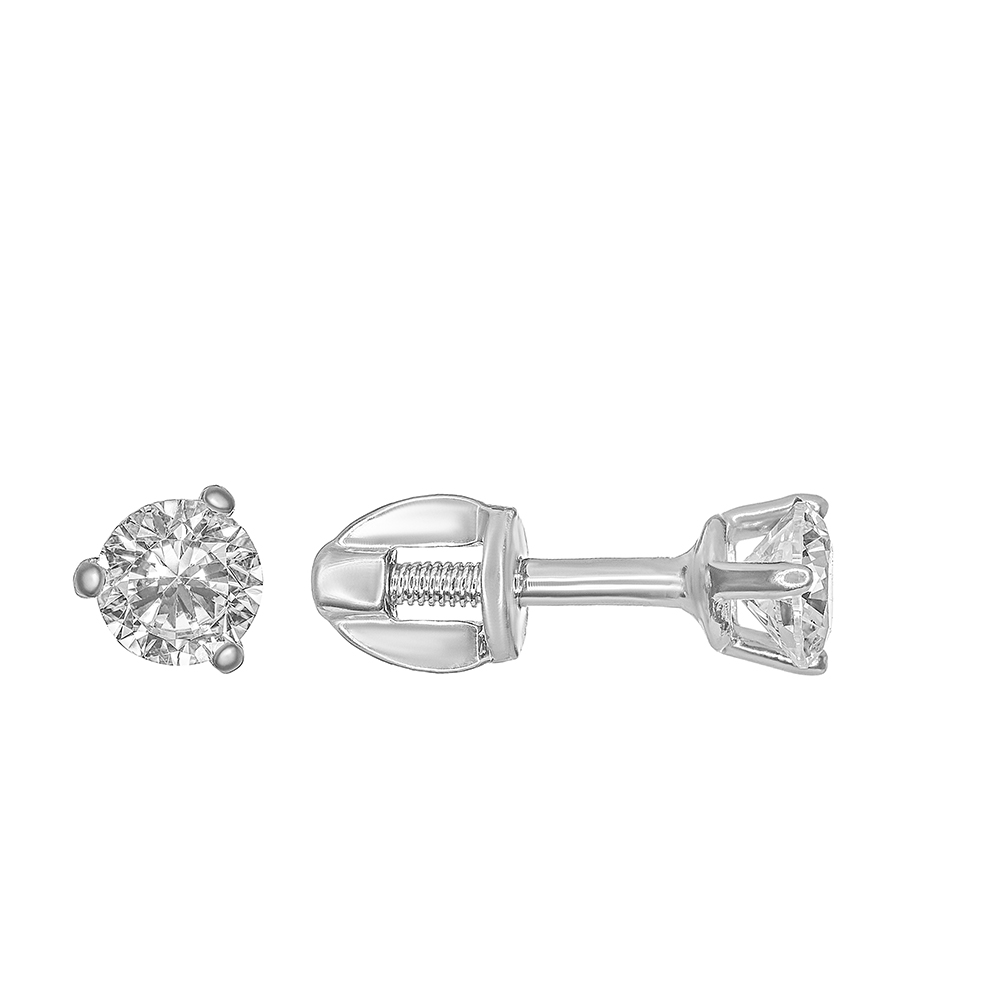 Серьги пуссеты из серебра 3КР019К