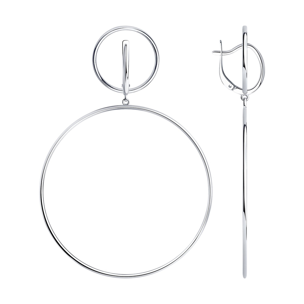 Серьги кольца из серебра SOKOLOV 94022904