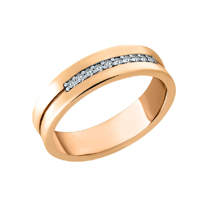 Кольцо обручальное с бриллиантом из красного золота АРИНА 1030261-11140