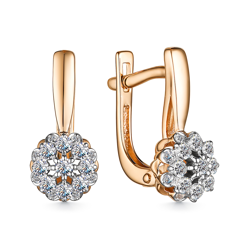 Серьги с бриллиантом АЛЬКОР 25458-100