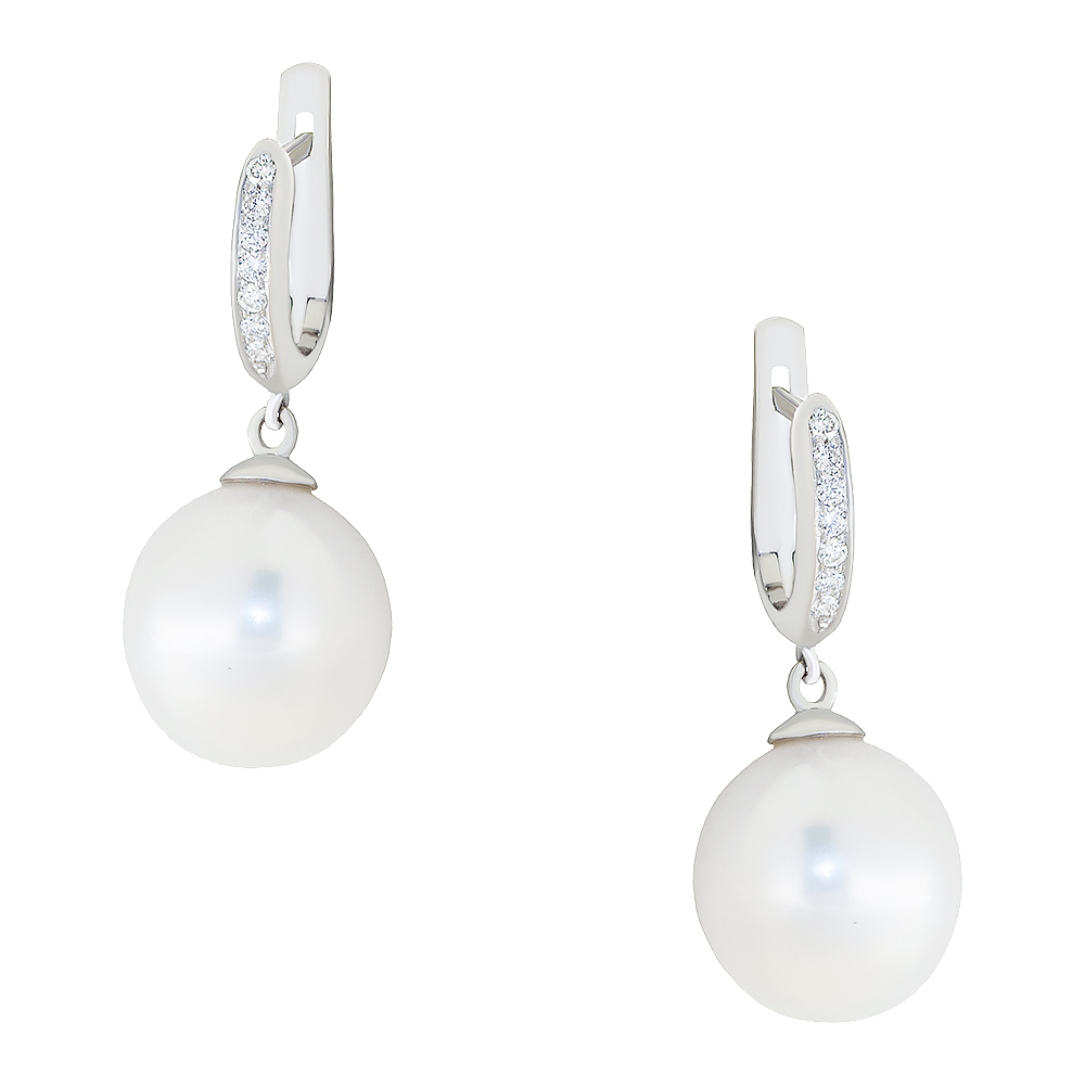 Серьги с бриллиантом ГАЛЕРЕЯ ЭКСКЛЮЗИВА 4570074 Ж