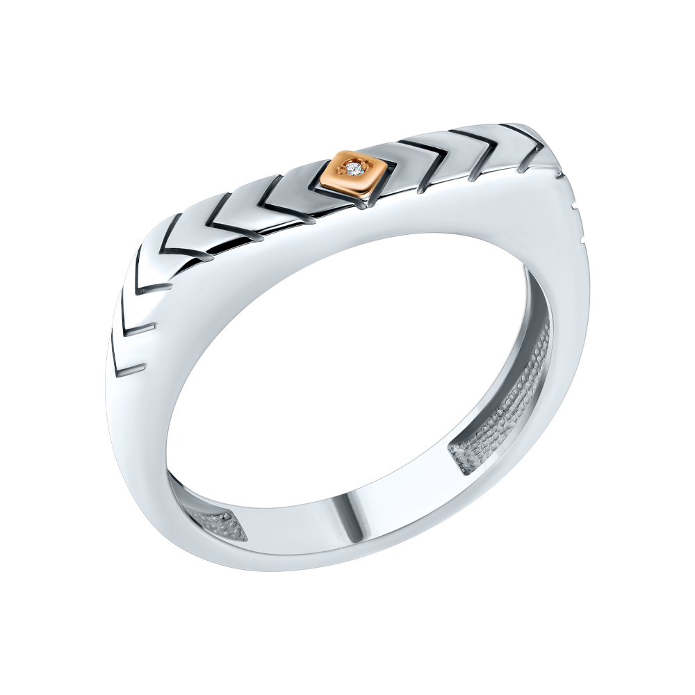 Кольцо из серебра АЛЬКОР 01-3955/000Б-00