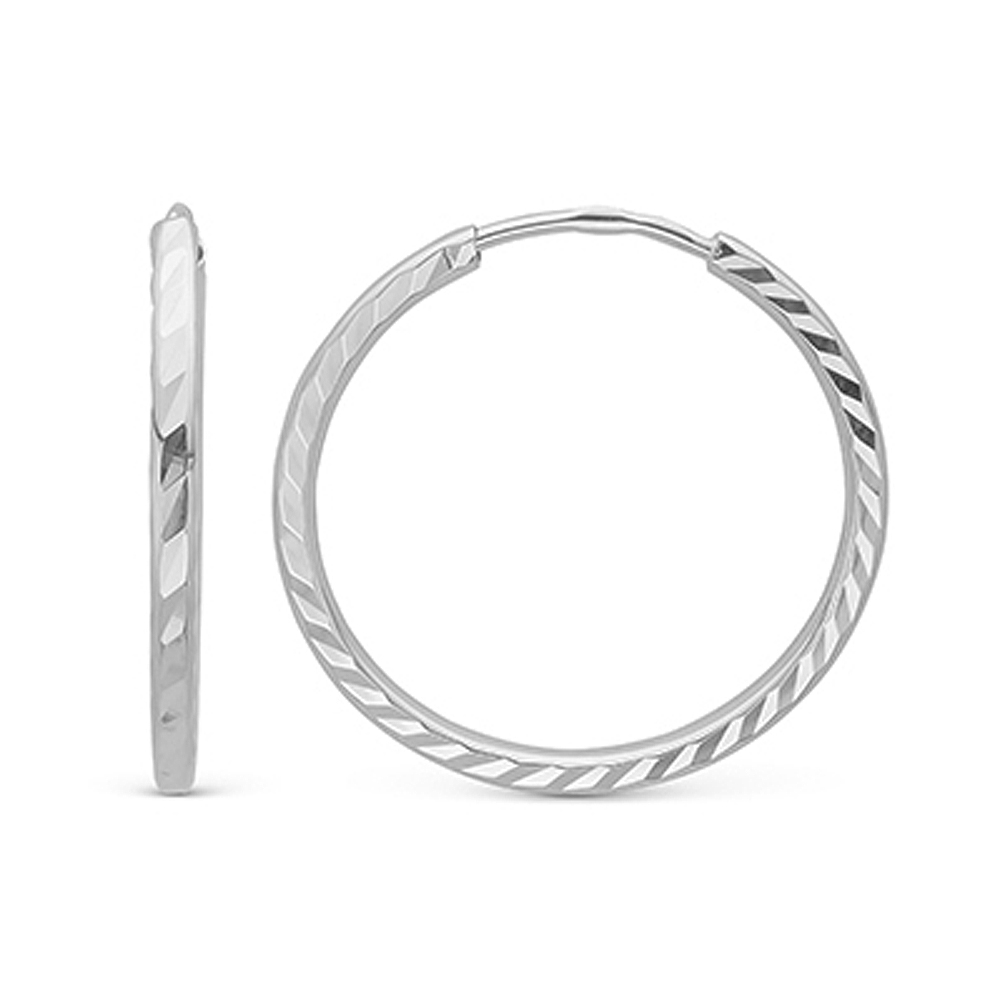 Серьги кольца из серебра Сильвер Лайн с723ар