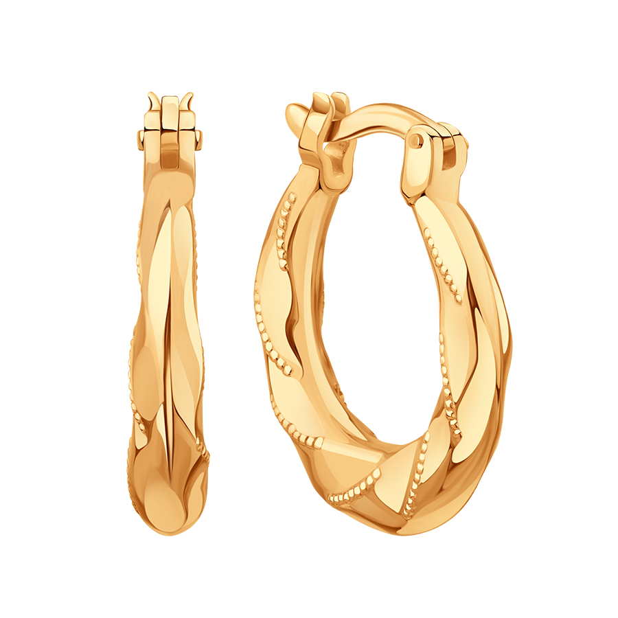 Серьги кольца из золота KARATOV Т10002Г620