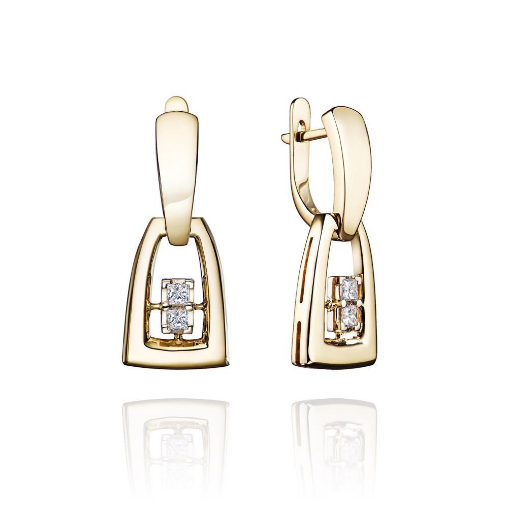 Серьги с бриллиантом МЭЮЗ 83917