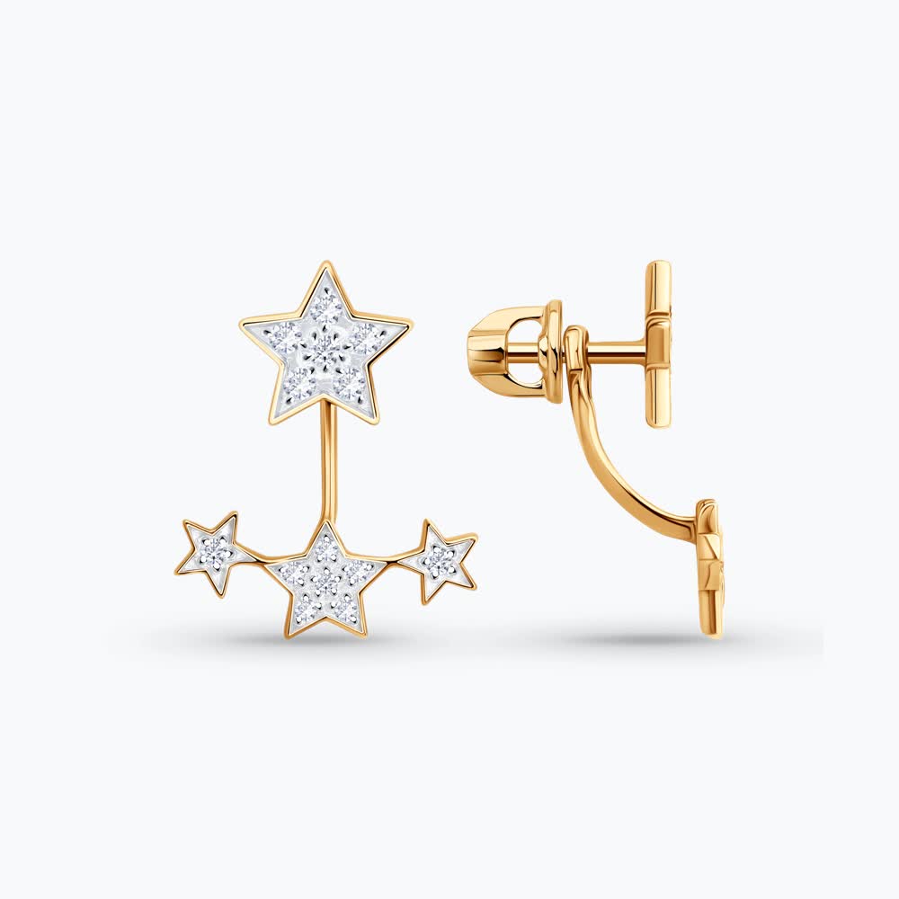 Серьги джекеты из золота SOKOLOV 0200766