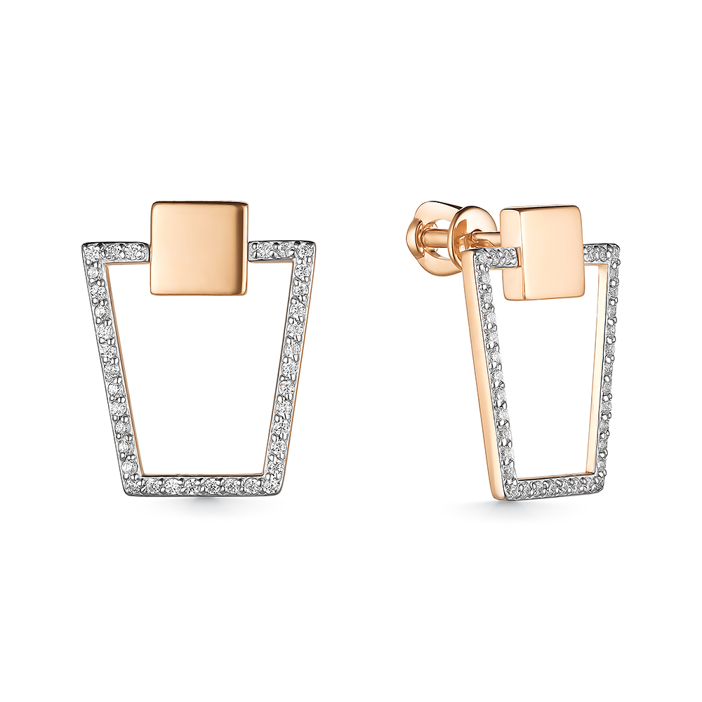 Серьги пуссеты из золота CORONA с4581