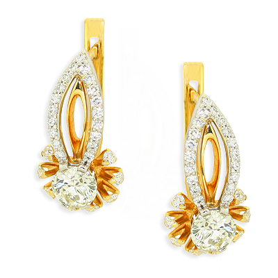 Серьги с бриллиантом 23010120589А