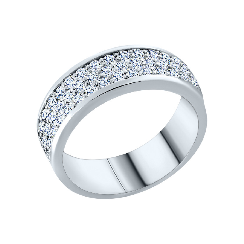 Кольцо обручальное с бриллиантом из белого золота ГАЛЕРЕЯ ЭКСКЛЮЗИВА 4510327