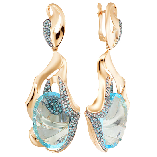 Серьги с бриллиантом АЛЕКСАНДРА КЛ3391А