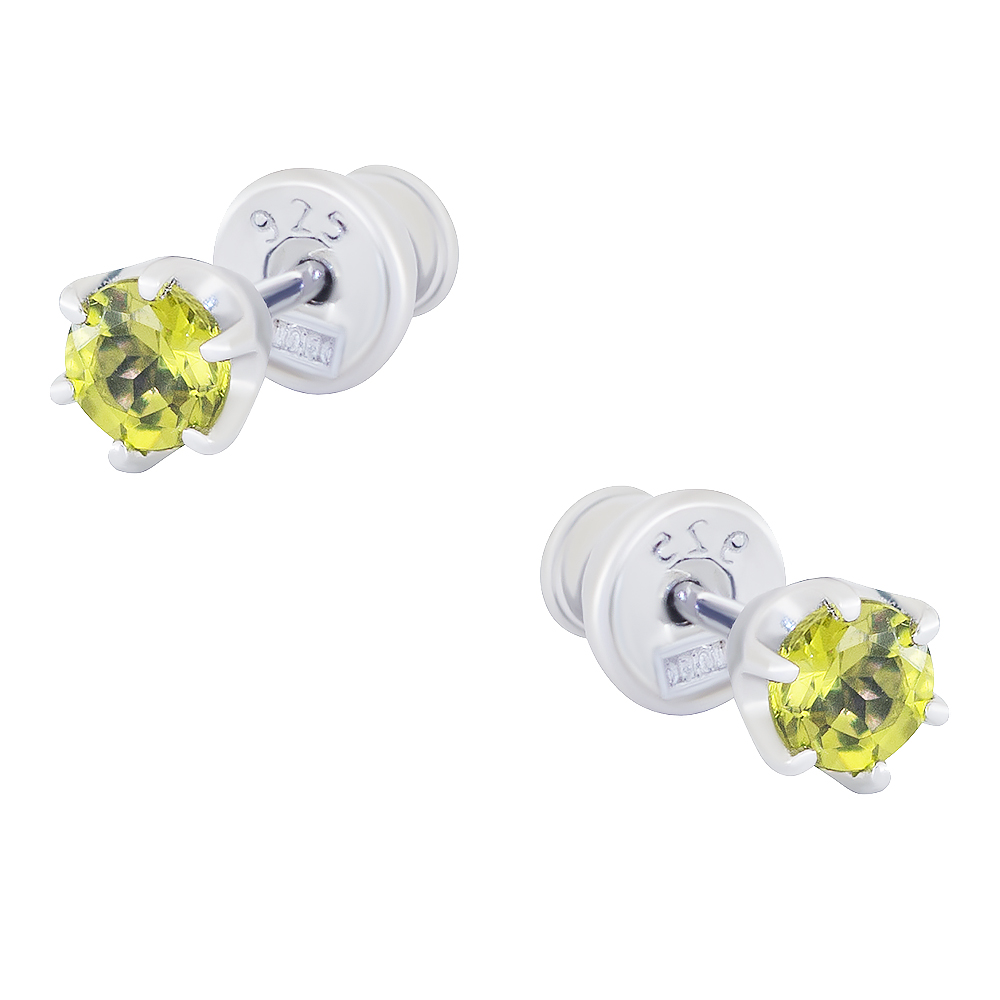 Серьги пуссеты из серебра АЛЬКОР 02-1539/00СТ-00