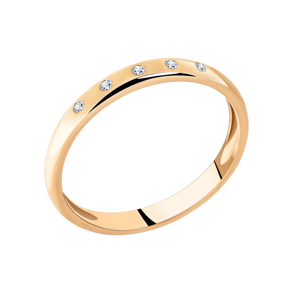 Кольцо обручальное с бриллиантом АРИНА 1017101-11240