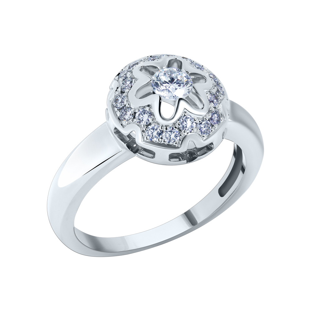 Кольцо с бриллиантом Арт-Модерн 010426-Б