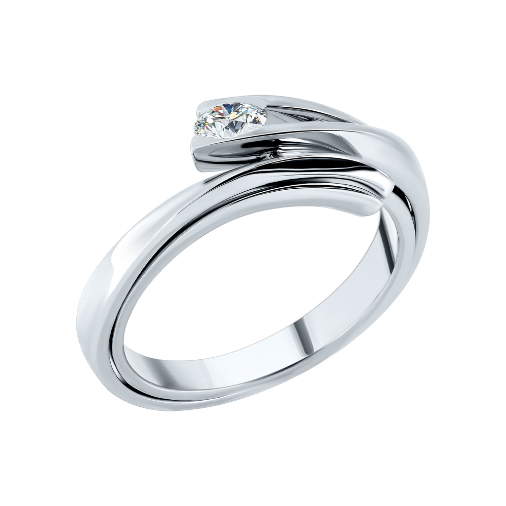 Кольцо с бриллиантом Арт-Модерн 010616-Б