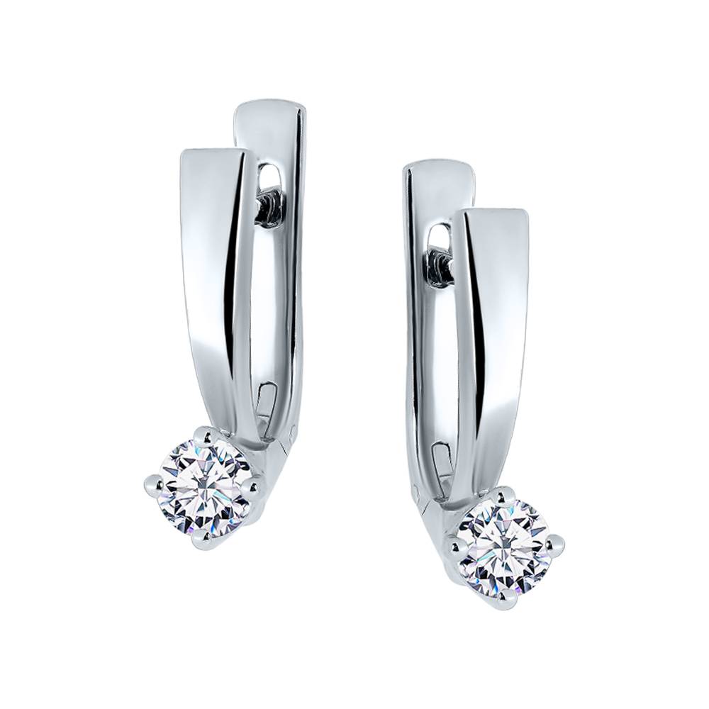 Серьги с бриллиантом МЭЮЗ 83945