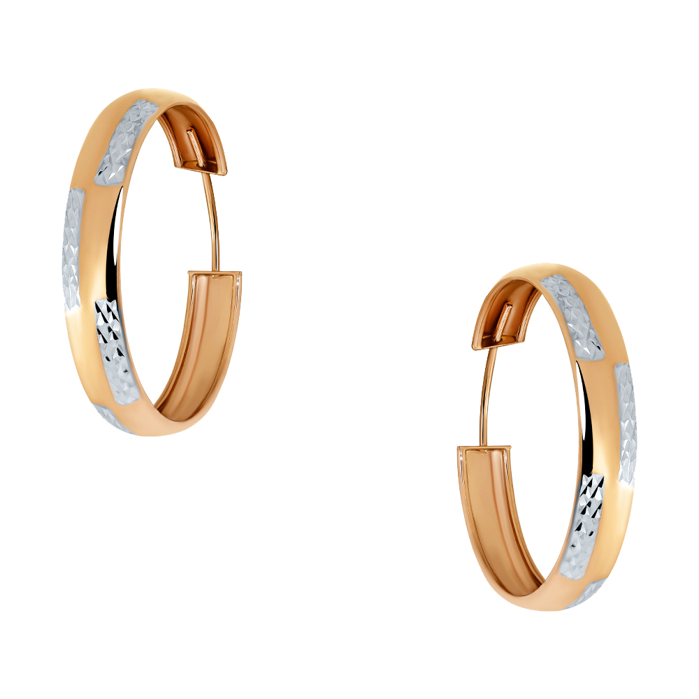 Серьги кольца из золота Магнат А 021015