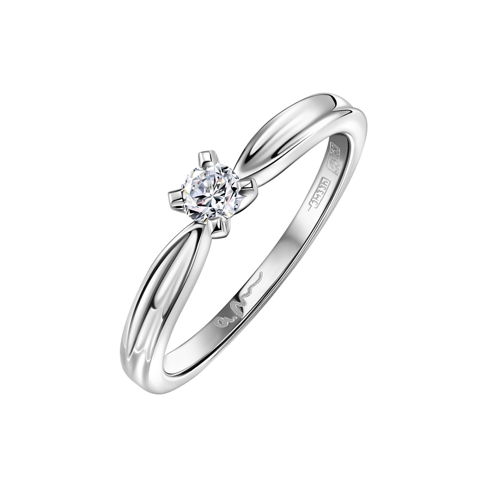 Кольцо помолвочное с бриллиантом Арт-Модерн 010111