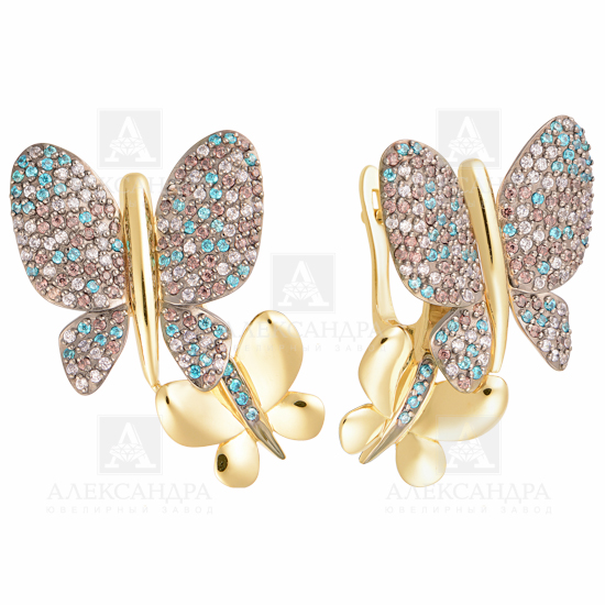 Серьги с бриллиантом АЛЕКСАНДРА КЛ-2441А
