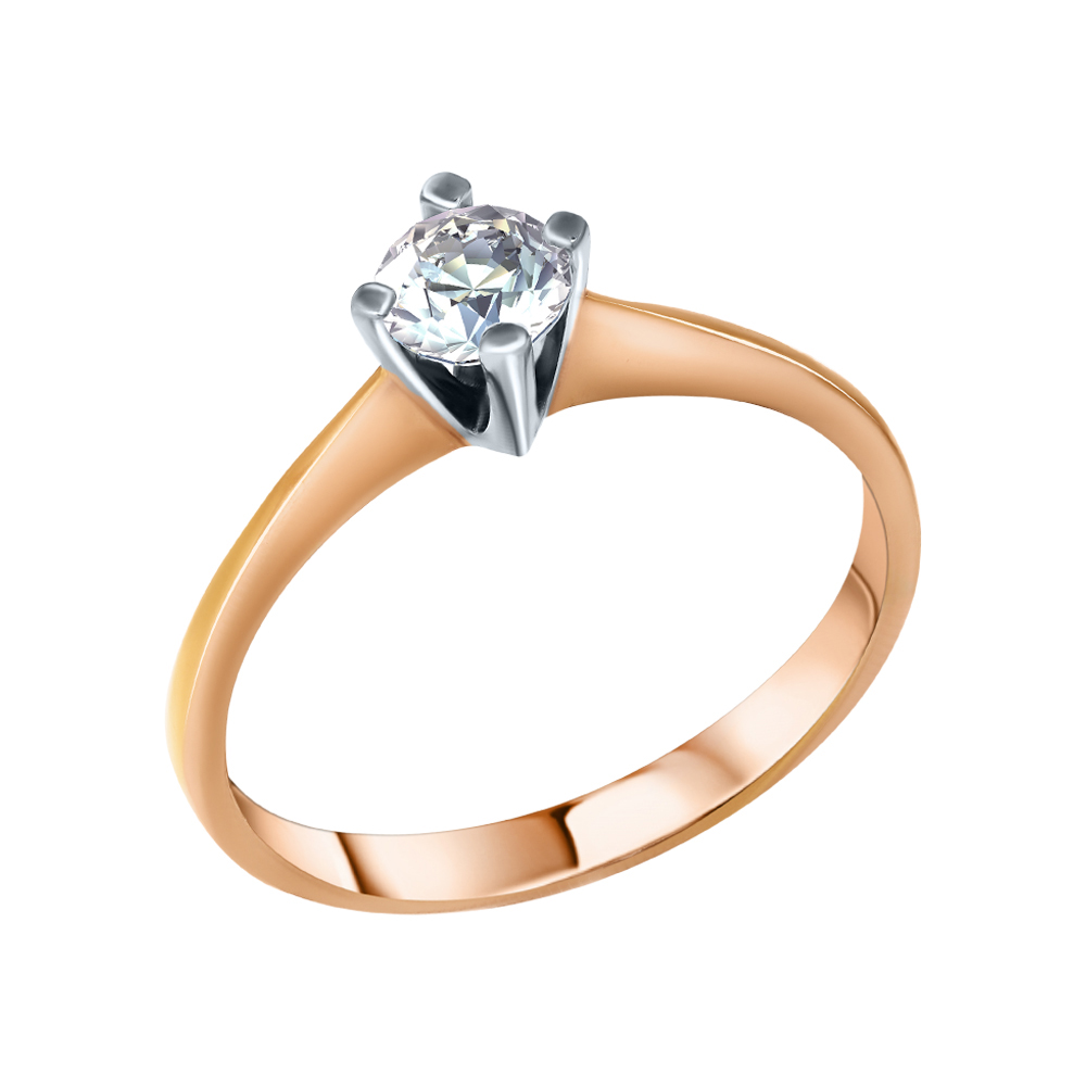 Кольцо помолвочное из золота РОСТЗОЛОТО 2873