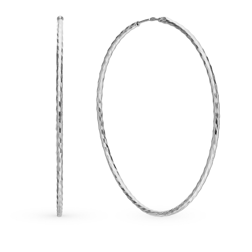 Серьги кольца из серебра Сильвер Лайн с731ар