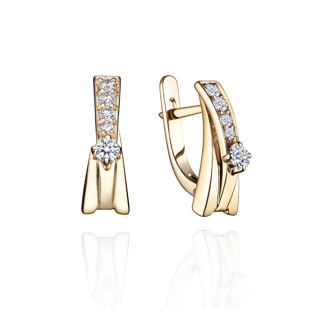 Серьги с бриллиантом МЭЮЗ 83928