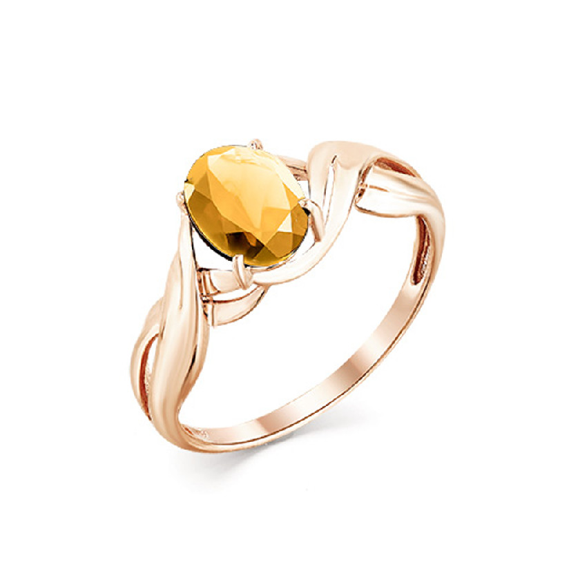 Кольцо Master Brilliant, красное золото, 585 проба, горный хрусталь, размер 16.5, красный, золотой кольцо из золота 01 2 010 13