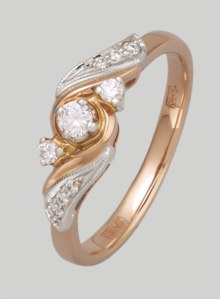 Кольцо с бриллиантом МЭЮЗ 09086