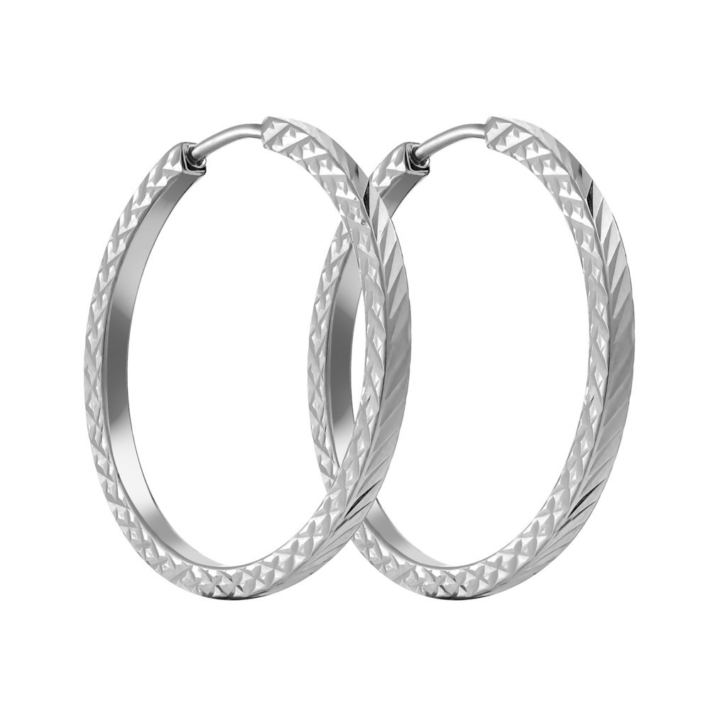 Серьги кольца из серебра Сильвер Лайн с7311ар