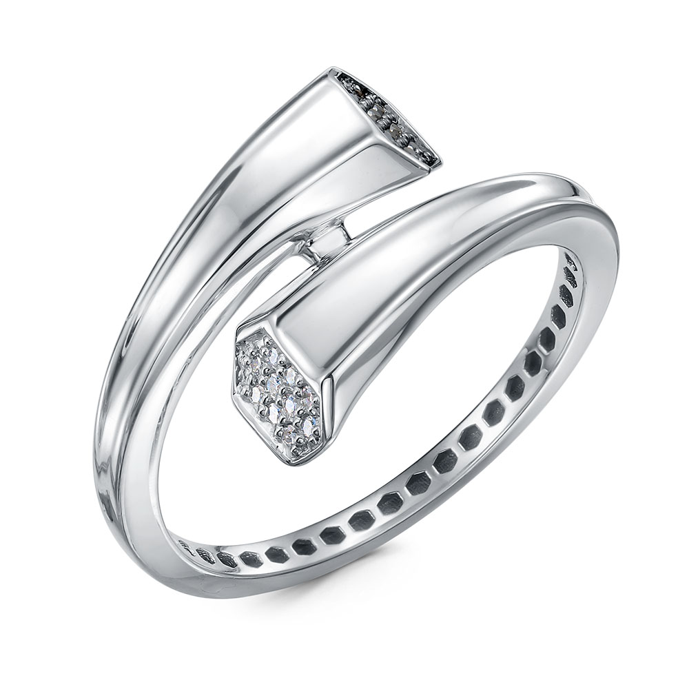 Кольцо с бриллиантом 12-079-106-1Б-ЧбрБр