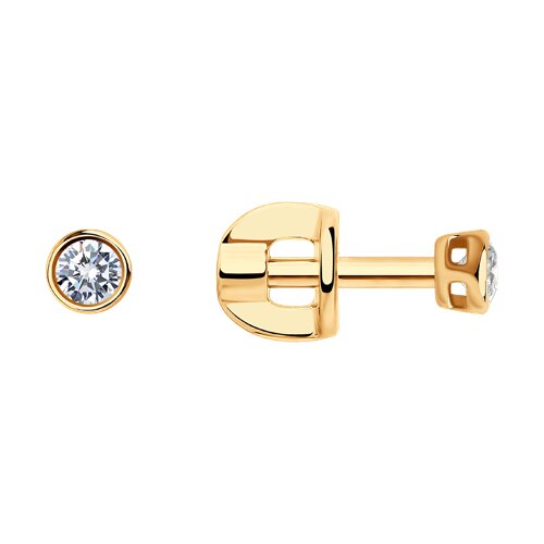 Серьги пуссеты с бриллиантом SOKOLOV 1021816 №23 19