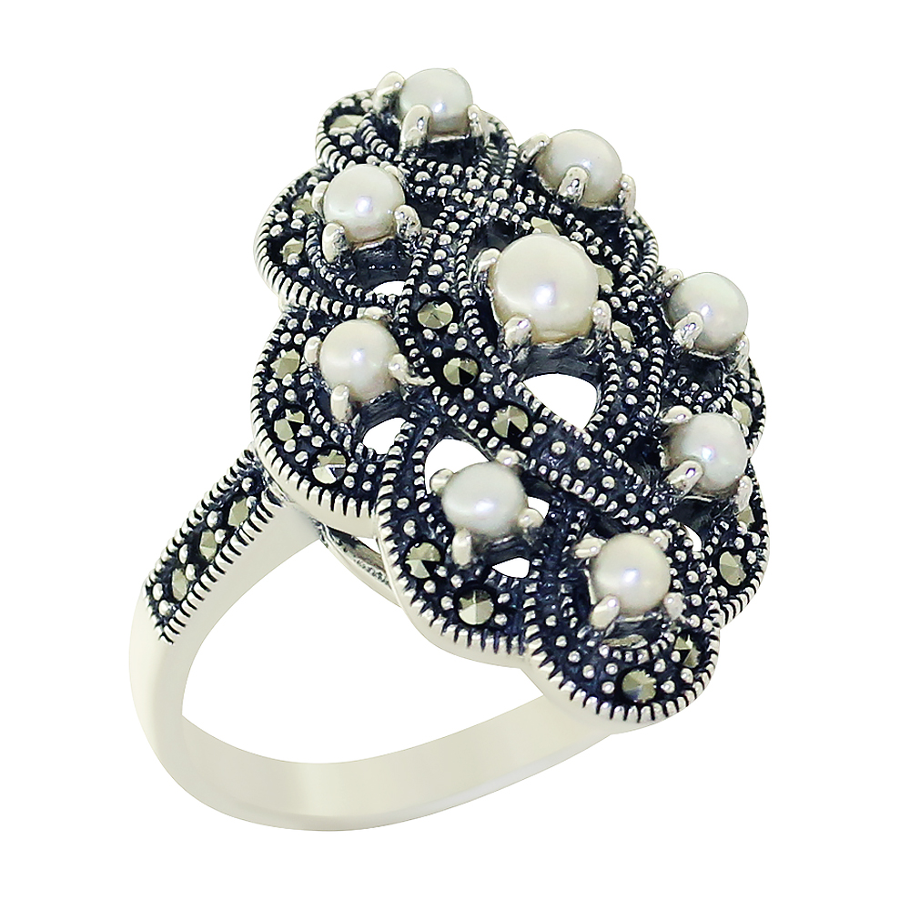 Кольцо из серебра Марказит HR1281