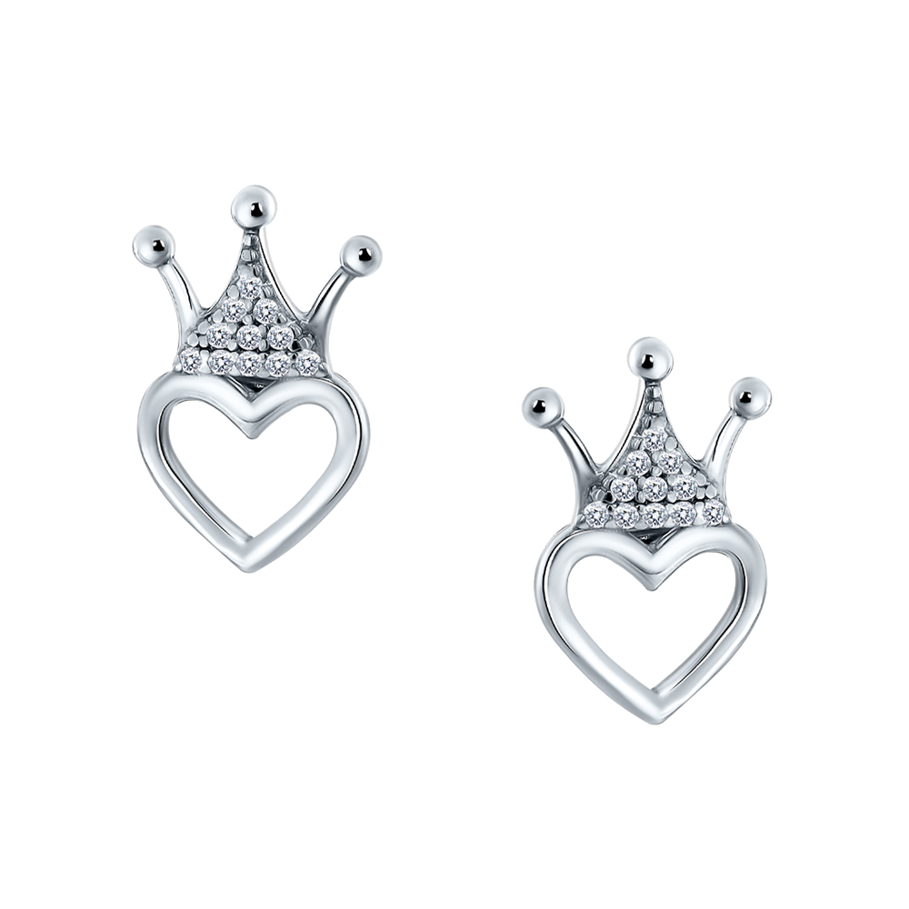 Серьги пуссеты из серебра 682014D