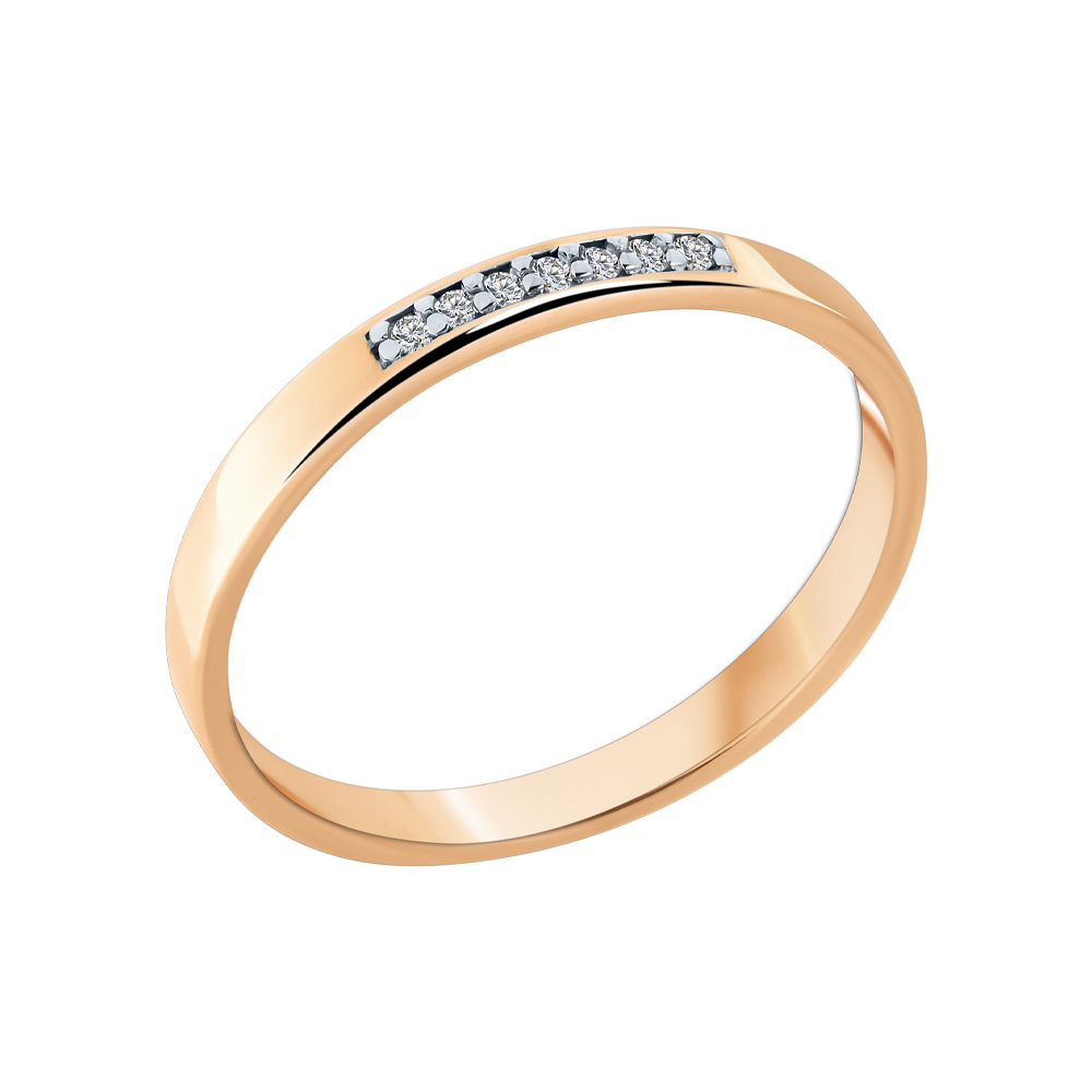 Кольцо обручальное с бриллиантом АРИНА 1040661-11140