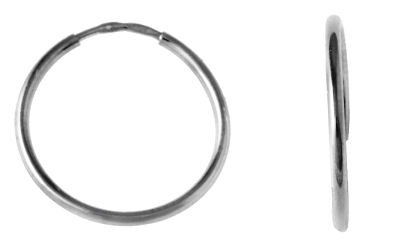 Серьги кольца из серебра Аврора 82002