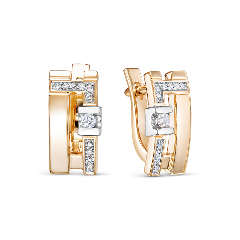 Серьги с бриллиантом Первая Бриллиантовая 2-742-10