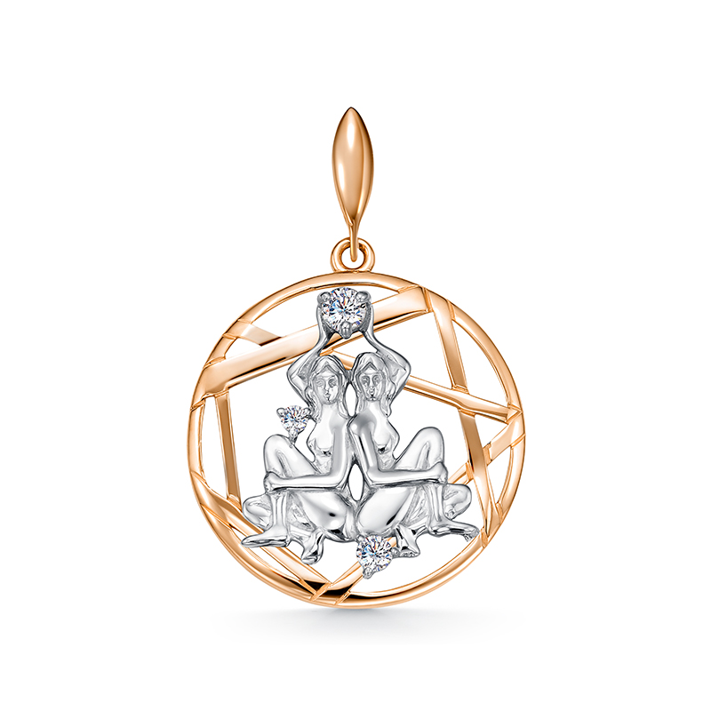 Подвеска знаки зодиака из золота RUSGOLDART 3668017 1 1 1близнецы