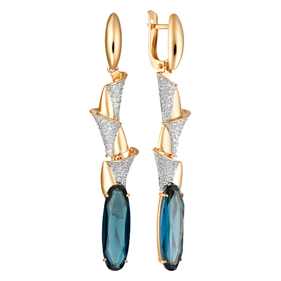 Серьги с бриллиантом АЛЕКСАНДРА КЛ3567А