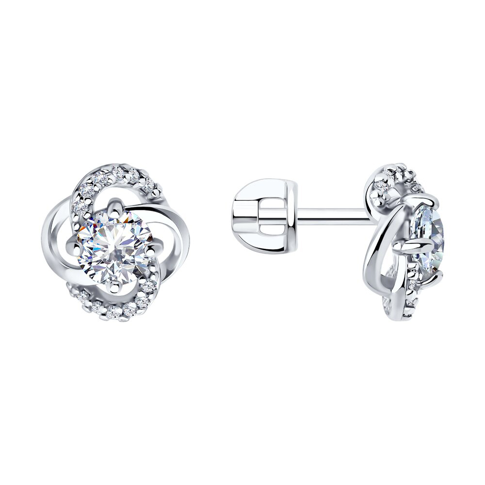 Серьги пуссеты из серебра SOKOLOV 94026054