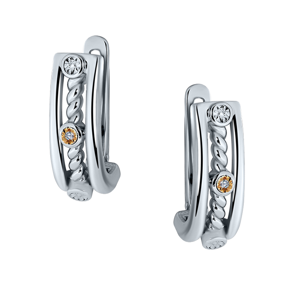 Серьги из серебра АЛЬКОР 02-3953/000Б-00