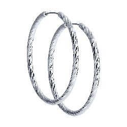 Серьги кольца из серебра SOKOLOV 94140002