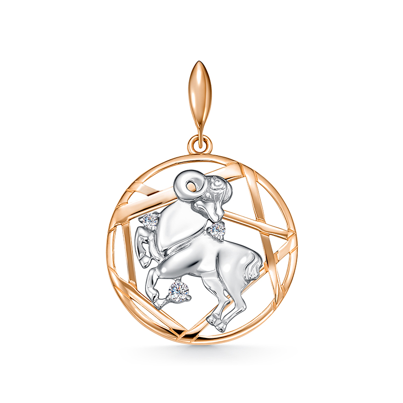 Подвеска знаки зодиака из золота RUSGOLDART 3668017 1 1 1овен