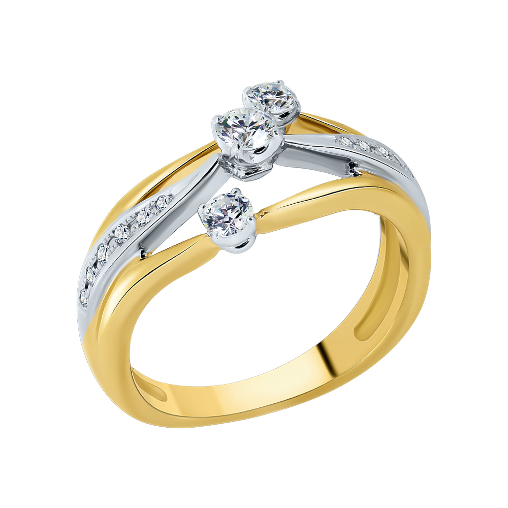 Кольцо с бриллиантом Арт-Модерн 010484-Ж/Б