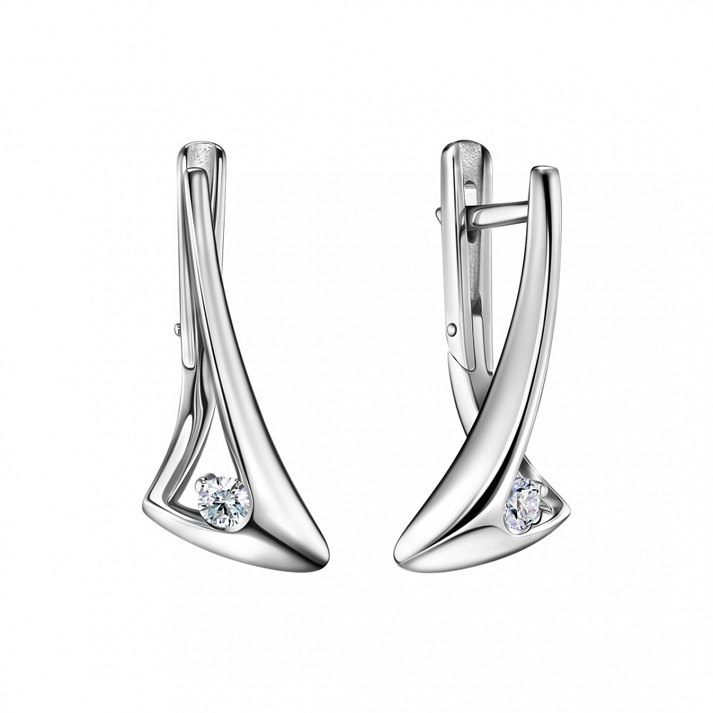 Серьги с бриллиантом Арт-Модерн 020161
