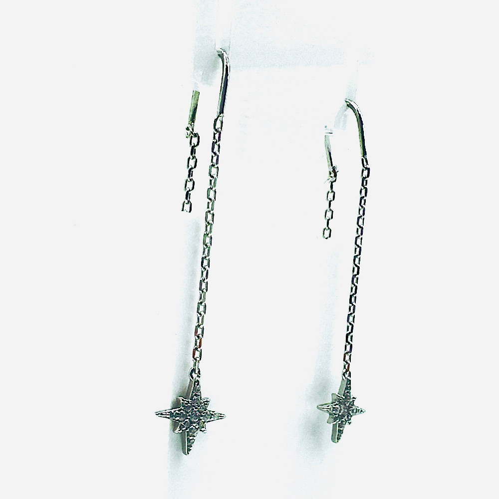 Серьги продежки из серебра СЗД2004В