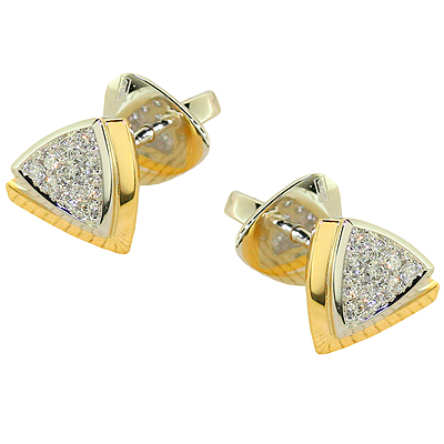 Серьги пуссеты с бриллиантом Арт-Модерн 020550-Ж/Б