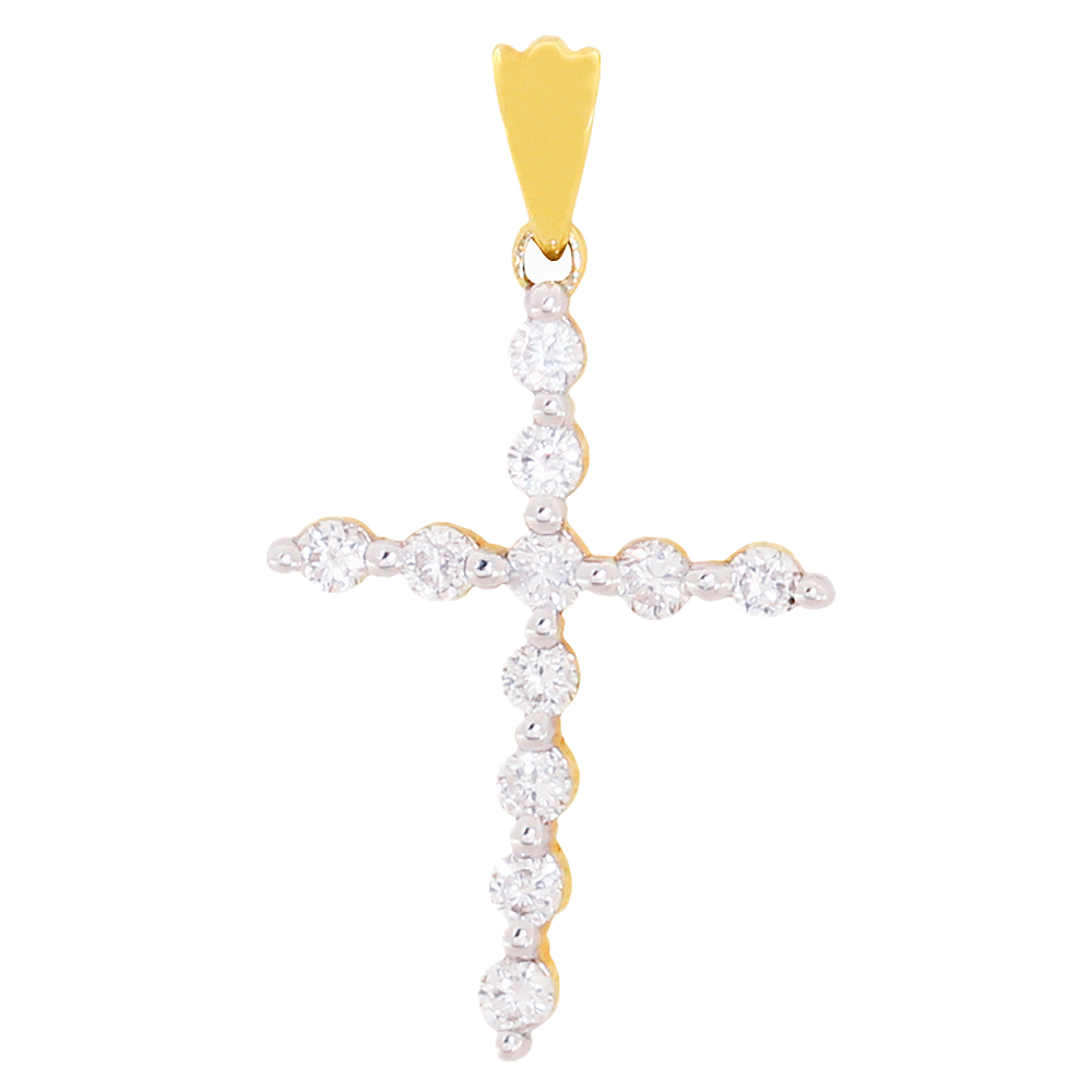 Подвеска крест с бриллиантом Бриант PY50007D