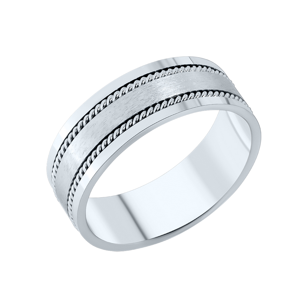 Кольцо обручальное из серебра С-37